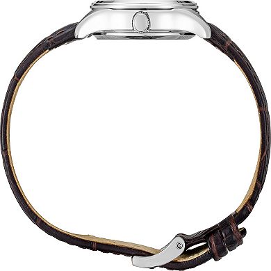 Seiko Women's Essentials Cream Dial Brown Leather Strap Watch - SUR427