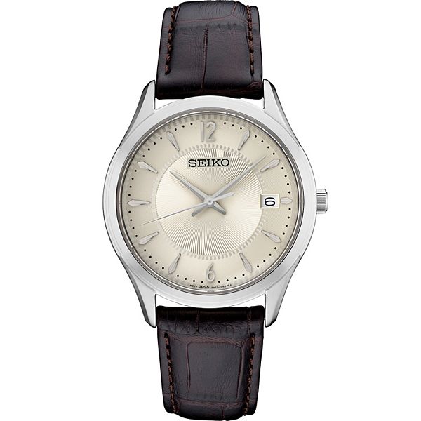 Seiko Essentials Everyday Casual Watch With Silver Dial And Sapphire Crystal Sur307