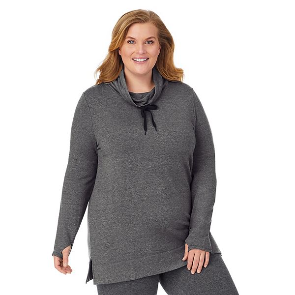 Plus Size Cuddl Duds® Ultra Cozy Long Sleeve Cowlneck Tunic Top