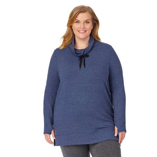 Plus Size Cuddl Duds® Ultra Cozy Long Sleeve Cowlneck Tunic Top