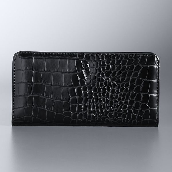 Simply Vera Vera Wang Vivian RFID-Blocking Wallet - Black Croc