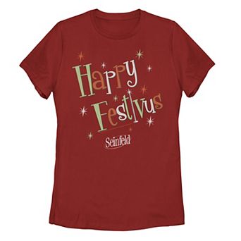 Juniors' Seinfeld Happy Festivus Logo Tee