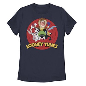 Juniors' Looney Tunes Group Portrait Logo Tee