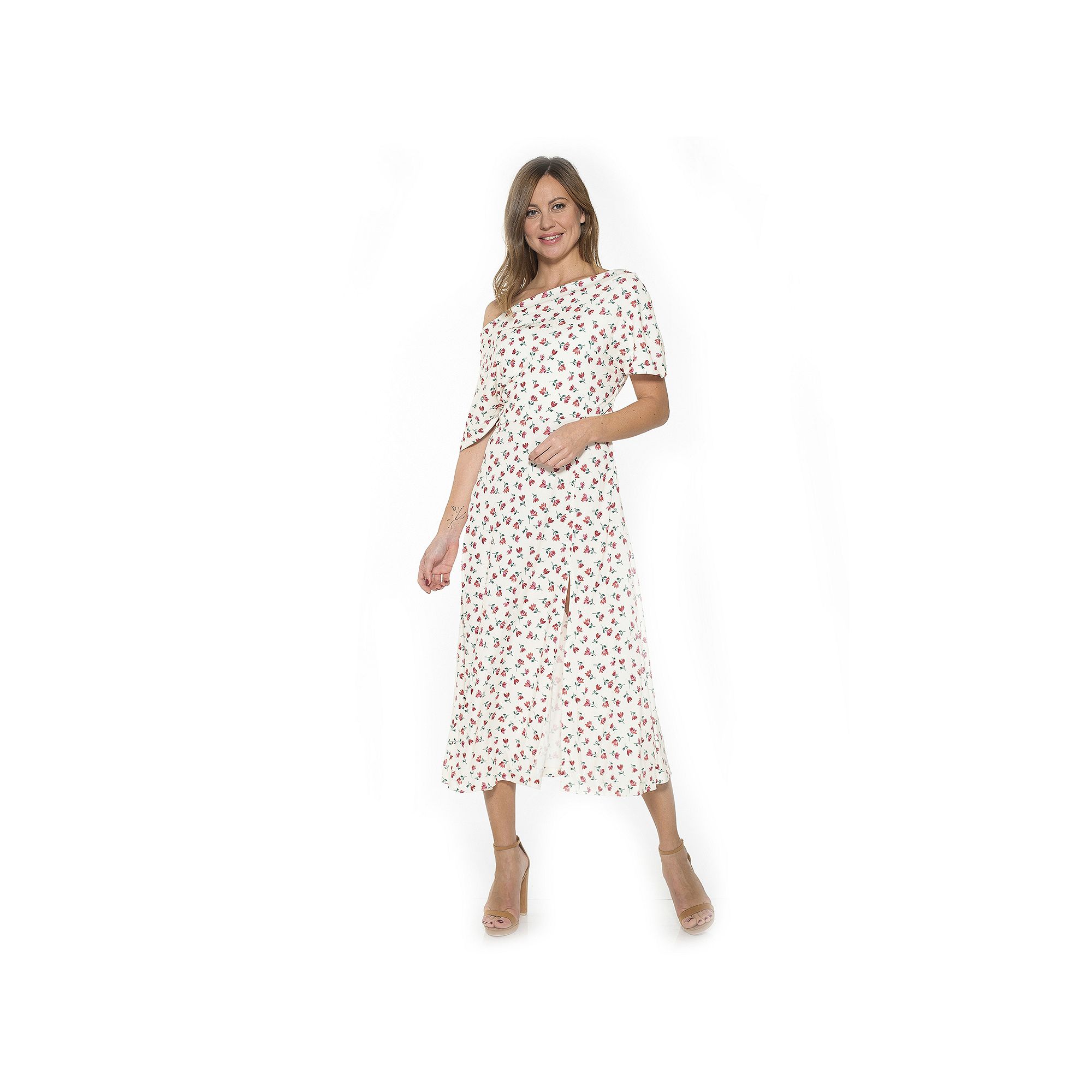 Womens ALEXIA ADMOR Kaelyn Draped One-Shoulder Dress, Size: Medium, Ivory 