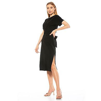 Women's ALEXIA ADMOR Knot-Waist Midi Shift Dress