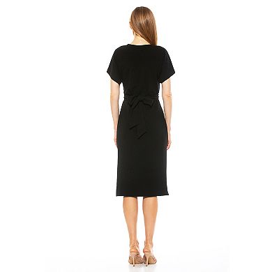 Women's ALEXIA ADMOR Knot-Waist Midi Shift Dress