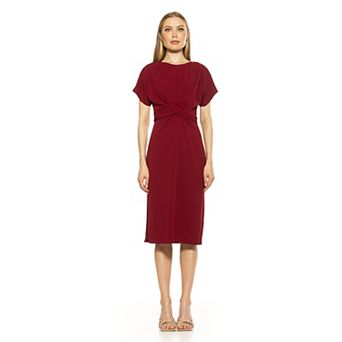Women's ALEXIA ADMOR Knot-Waist Midi Shift Dress