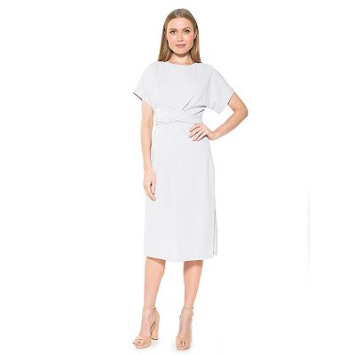 knee length dresses for ladies Cowl Neck Satin Midi Shift Dress - SMALL / BLACK main image 0