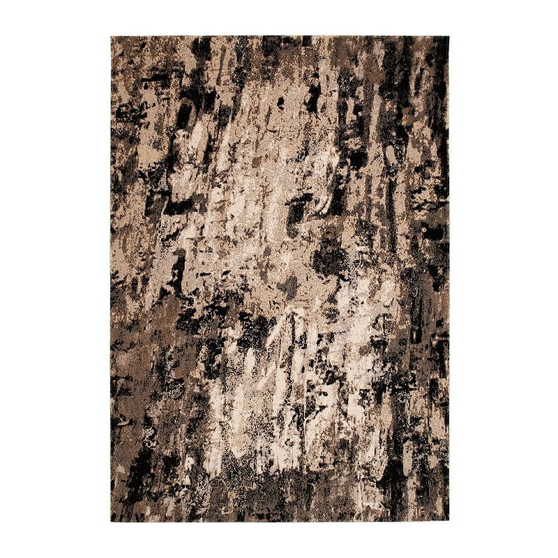Liora Manne Fresco Abstract Indoor Outdoor Rug, Beig/Green, 5X7.5 Ft