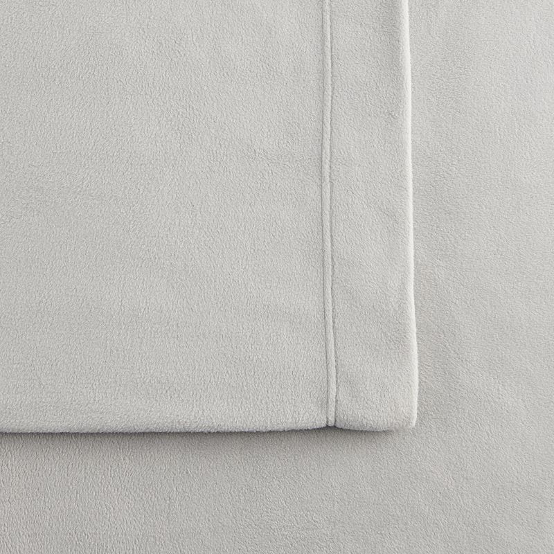 Cuddl Duds Microfleece Sheet Set with Pillowcases, Light Grey, FULL SET