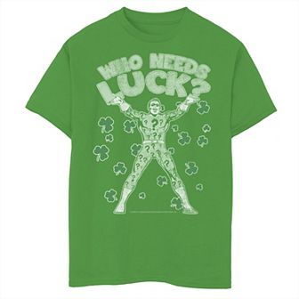 Boys 8-20 DC Comics St. Patrick's Day Riddler Who Needs Luck Graphic Tee