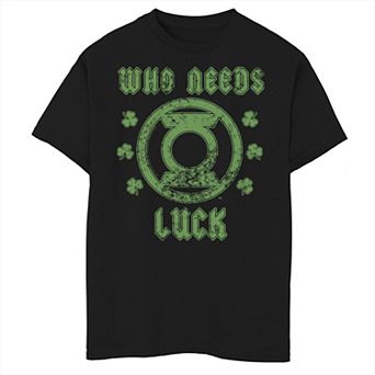 Boys 8-20 DC Comics St. Patrick's Day Green Lantern Who Needs Luck Graphic Tee