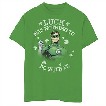 Boys 8-20 DC Comics St. Patrick's Day Green Lantern Luck Has Nothing Graphic Tee