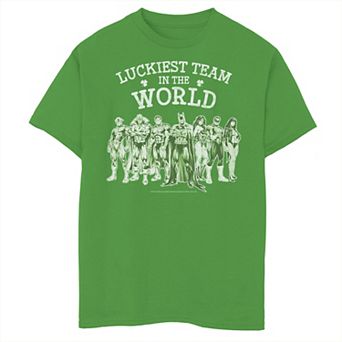 Boys 8-20 DC Comics St. Patrick's Day Justice League Luckiest Team Graphic Tee