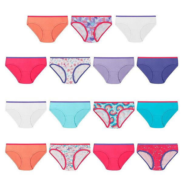 Girls Hanes Ultimate® Cotton Hipster Panties 14+1 Bonus Pack
