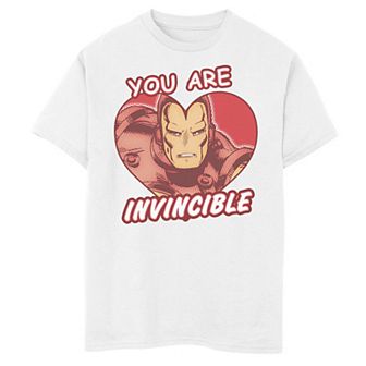 Boys 8-20 Marvel Iron Man Invincible Heart Comic Graphic Tee