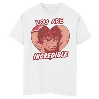 Boys 8-20 Marvel Hulk Incredible Heart Comic Graphic Tee