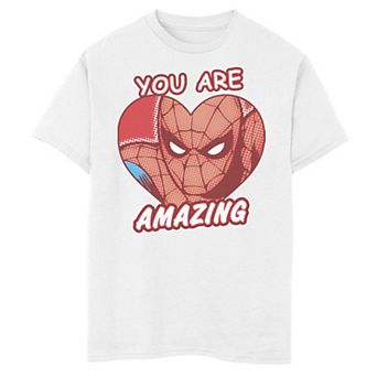 Boys 8-20 Marvel Spider Man Amazing Heart Comic Graphic Tee