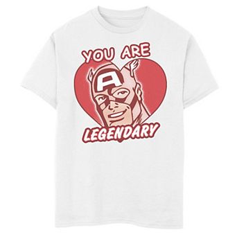 Boys 6-20 Marvel Captain America Legendary Heart Comic Graphic Tee