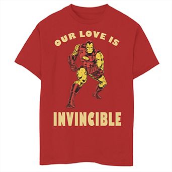 Boys 8-20 Marvel Iron Man Invinvible Love Comic Graphic Tee