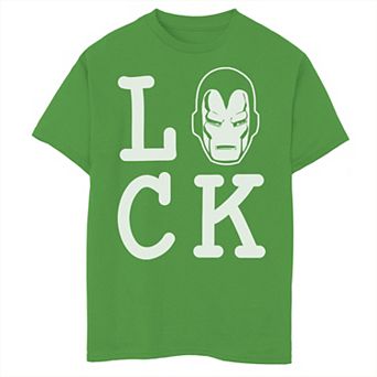 Boys 8-20 Marvel Iron Man Lucky St. Patrick's Day Text Graphic Tee