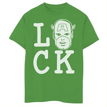 Boys 8-20 Marvel Captain America Lucky St. Patrick's Day Text Graphic Tee