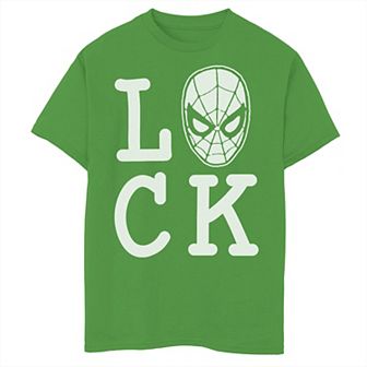 Boys 8-20 Marvel Spider-Man Lucky St. Patrick's Day Text Graphic Tee