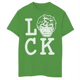Boys 8-20 Marvel Hulk Lucky St. Patrick's Day Text Graphic Tee