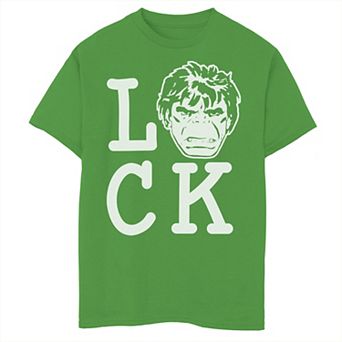 Boys 8-20 Marvel Hulk Lucky St. Patrick's Day Text Graphic Tee