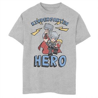 Boys 8-20 Marvel The Mighty Thor Kindergarten Hero School Text Graphic Tee