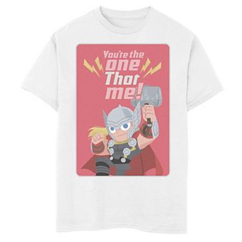 Boys 8-20 Marvel Thor You're The One Thor Me Valentine Card Graphic Tee