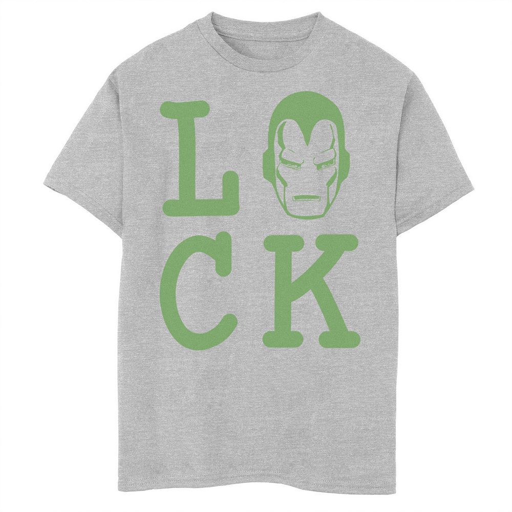Boys 8-20 Marvel Iron Man Large Luck Text Graphic Tee
