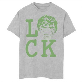 Boys 8-20 Marvel Hulk Large Luck Text Graphic Tee