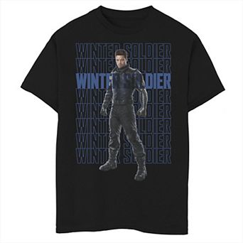 Boys 8-20 Marvel The Falcon And The Winter Soldier Bucky Text Stack Graphic Tee