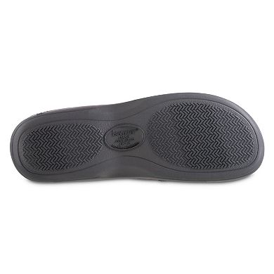 isotoner Microterry and Waffle Travis Hoodback Men's Slippers