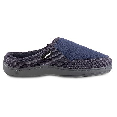 isotoner Microterry and Waffle Travis Hoodback Men's Slippers