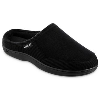 isotoner Microterry and Waffle Travis Hoodback Men's Slippers
