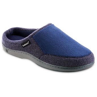 isotoner Microterry and Waffle Travis Hoodback Men's Slippers