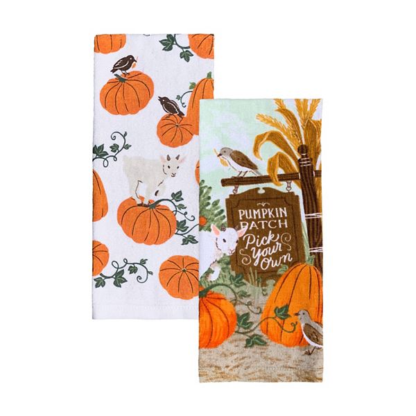 Celebrate Together™ Fall Pumpkin Patch Goat Kitchen Towel 2-pk.