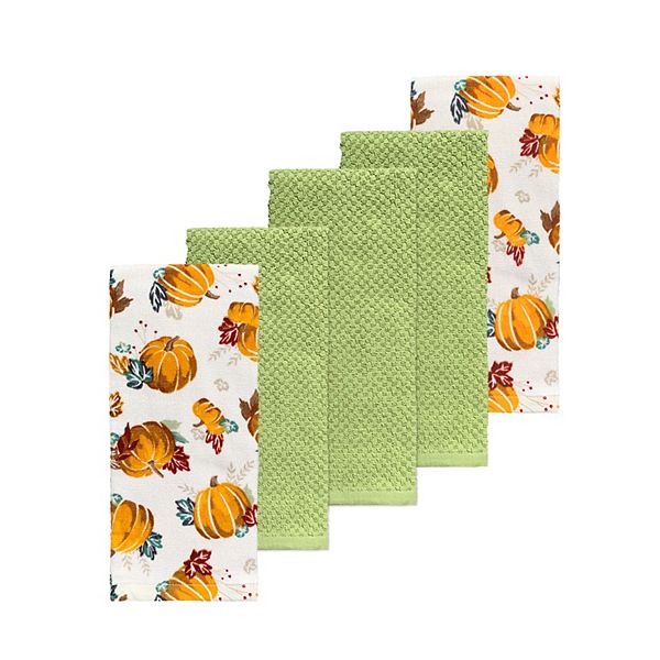 Celebrate Together™ Fall Pumpkin Waffle Kitchen Towel 2-pack