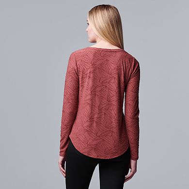 Women's Simply Vera Vera Wang Textured Long Sleeve Tee