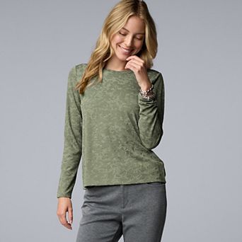 Women's Simply Vera Vera Wang Textured Long Sleeve Tee