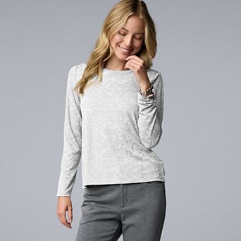 Women's Simply Vera Vera Wang Textured Long Sleeve Tee