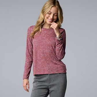 Women's Simply Vera Vera Wang Textured Long Sleeve Tee