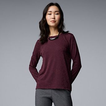 Women's Simply Vera Vera Wang Textured Long Sleeve Tee