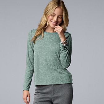 Women's Simply Vera Vera Wang Textured Long Sleeve Tee