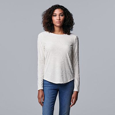 Women s Simply Vera Vera Wang Textured Long Sleeve Tee