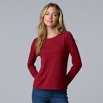 Women's Simply Vera Vera Wang Textured Long Sleeve Tee