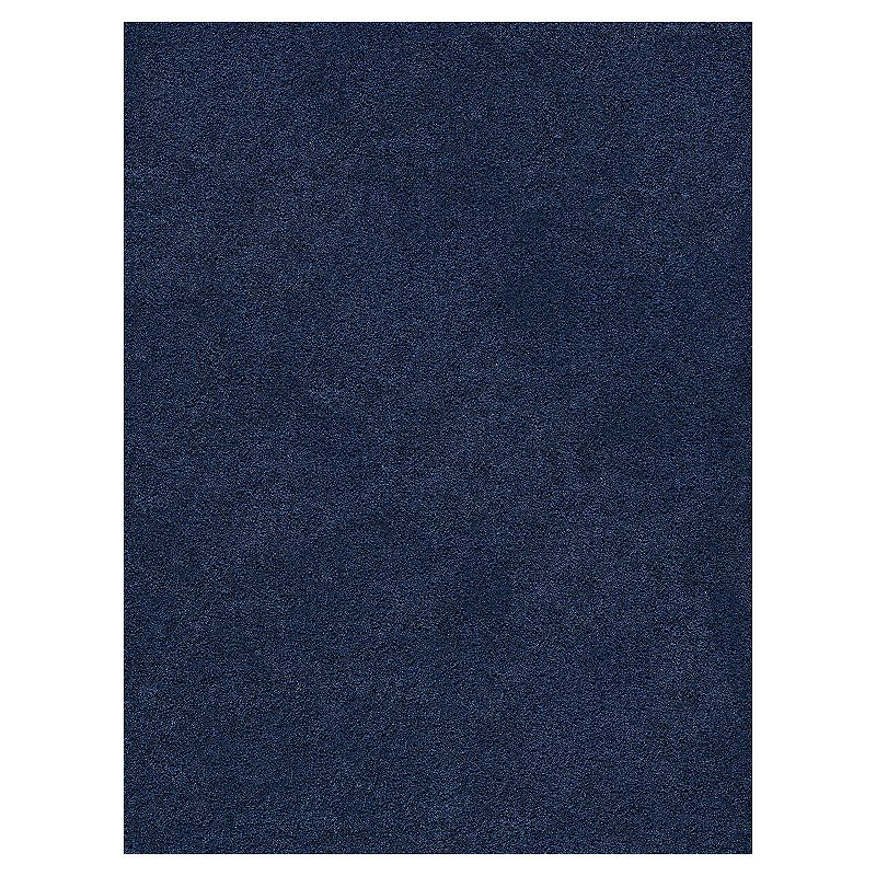 KHL Rugs Alana Transitional Solid Shag Area Rug, Blue, 3X5 Ft