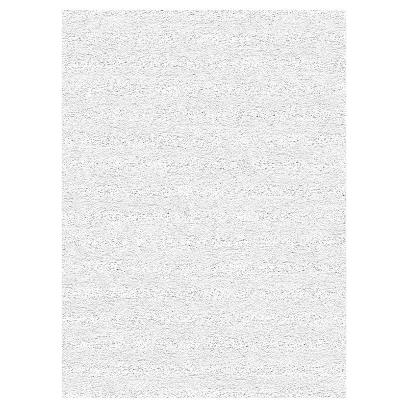 KHL Rugs Alana Transitional Solid Shag Area Rug, White, 8X10 Ft